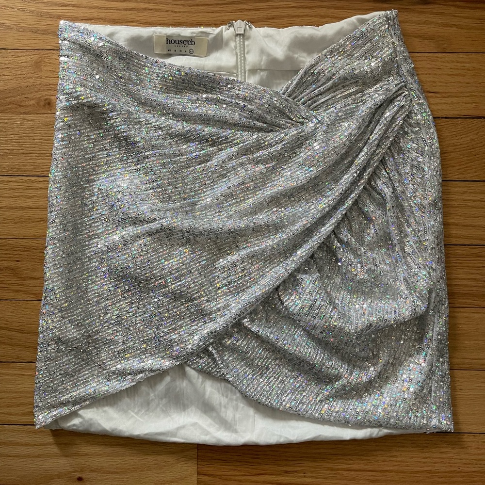 Silver Super Sparkly House of CB Mini skirt